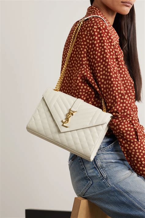 ysl monogram envelope bag white|ysl envelope bag beige.